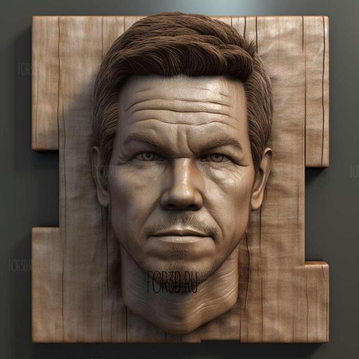 Mark Wahlberg 4 stl model for CNC